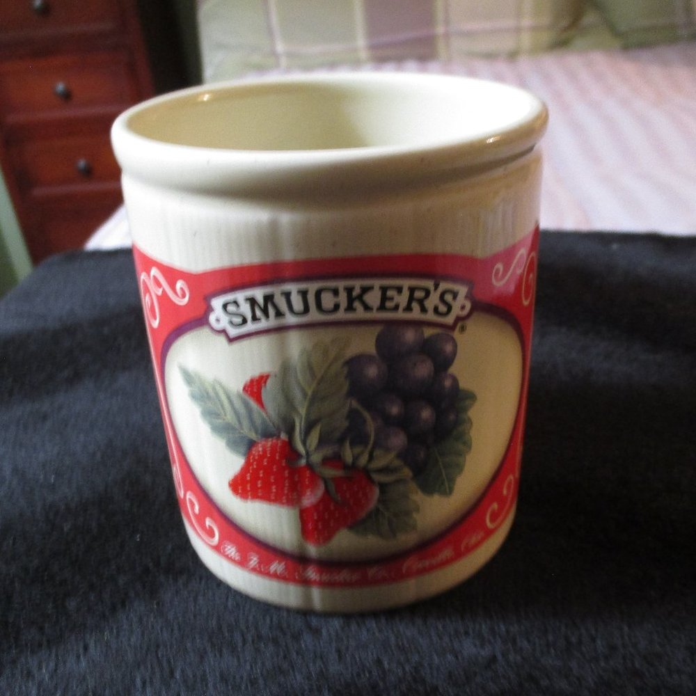 Vintage Smuckers 4" Jam Jar Canister Houston Harvest Gift Products Item #31882
